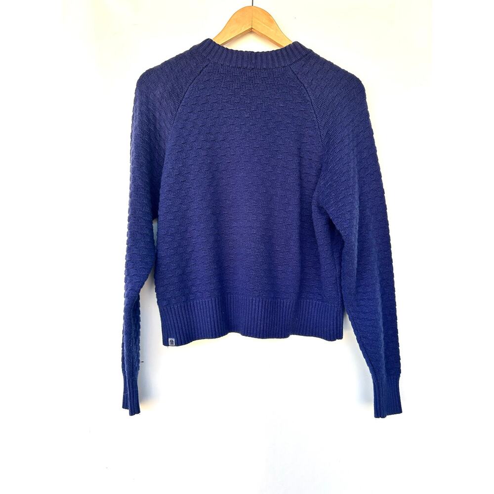 Lululemon Athletica Texture Play Crewneck Sweater Navy Blue Cashmere Medium - Picture 4 of 6